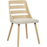 Trevi Dining Chair in Natural Wood & Cream Fabric